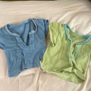 out from under tops. Green and blue xs/s